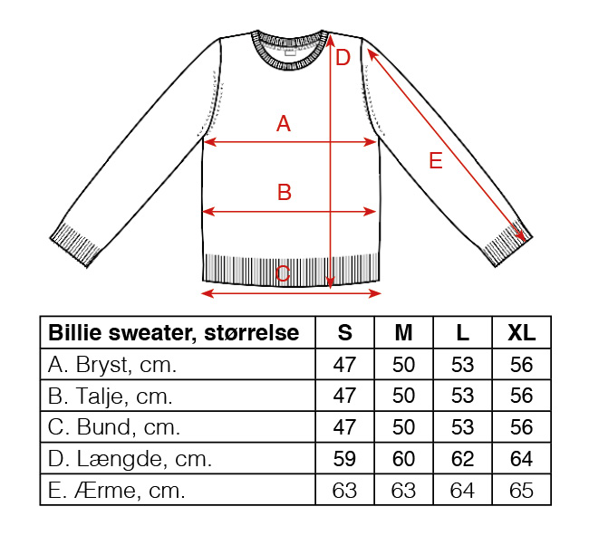 Målskema Billie Sweater